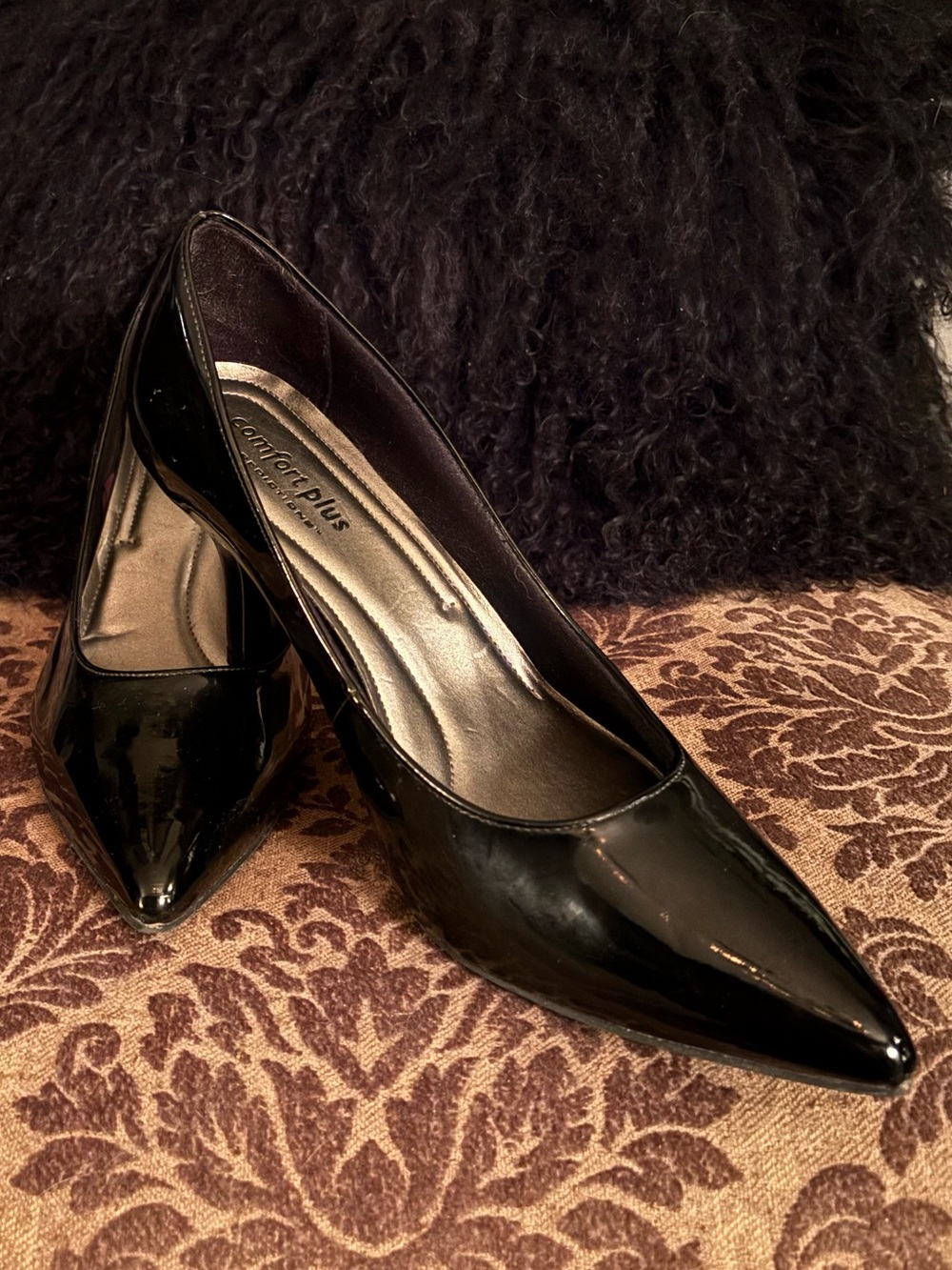 Comfort Plus by Predictions Black Patent Pumps